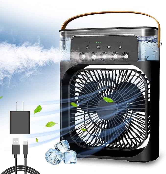 3 In 1 Fan AIr Conditioner Household Small Air Cooler LED Night Light Portable Humidifier Air Adjustment Fan Office Home Fan New